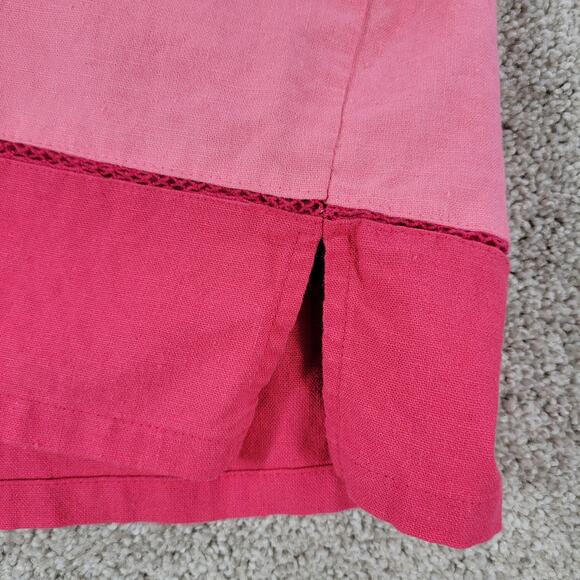 VTG Norton Studio Linen Tank Pant Set Womens Petite XL Pink Capri Resortwear - Picture 15 of 16